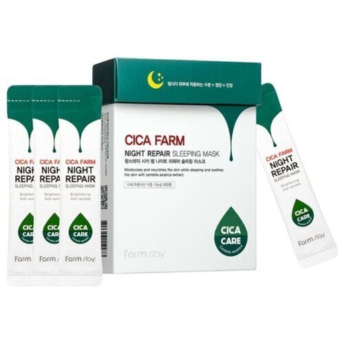 Cica Farm Night Repair Sleeping Mask. Восстанавливающая ночная маска в саше с центеллой азиатской