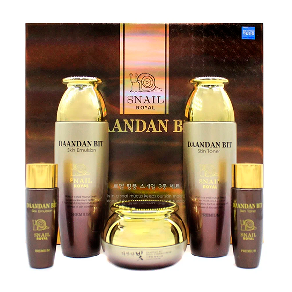 Антивозрастной набор для лица с улиткой Jigott Daandanbit Royal Premium Snail 3 Set